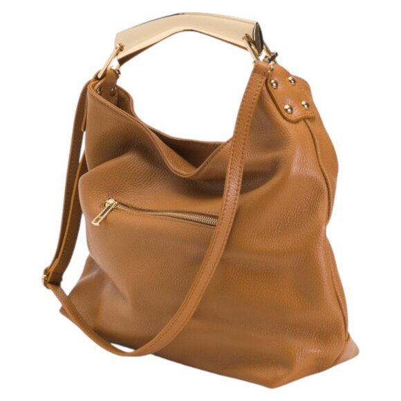 CHEVAL Made In Italy Leather Hobo With Metal Hardware Strap - Picture 3 of 3